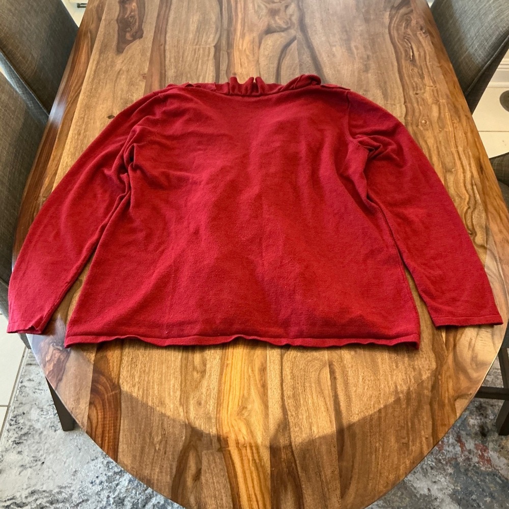 Grace Elements Red Ruffled Front Long Sleeve Card… - image 8